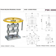 Пресс ручной винтовой с колесом PSK 3000